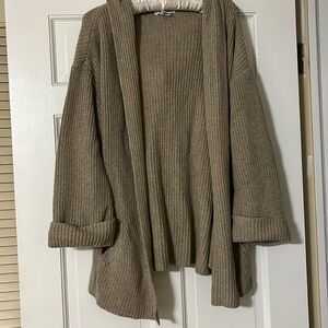 Hooded cardigan sweater